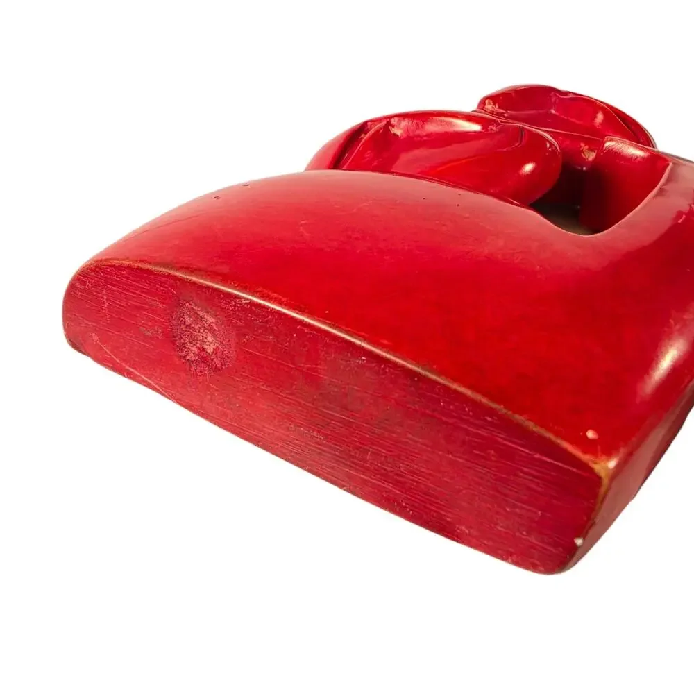 Vintage Modernist Hardstone Sculpture Mother and Child Abstract Red Statue Decor